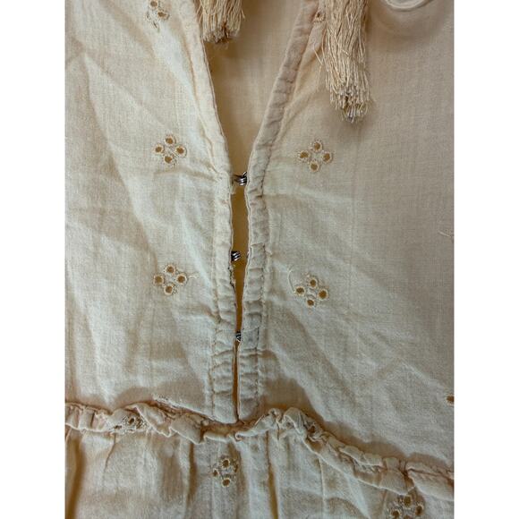 American Eagle Blouse Yellow Eyelet Long Sleeve Dainty Girly Soft Girl Large - Picture 5 of 12